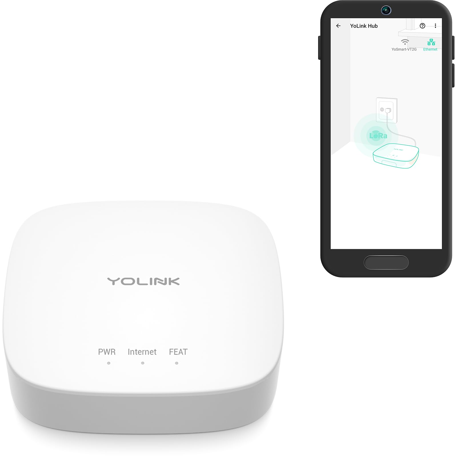 YoLink Hub, 1/4 Mile Super Long Range Smart Hub LoRa Enabled Smart Home Automation Bridge Home Security Monitoring System - Cent