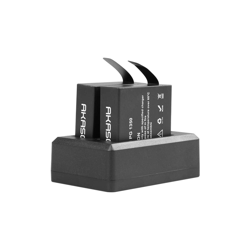 Akaso Brave 7 Le 2 X 1350Mah Rechargeable Action Camera Battery With Usb Dual Charger