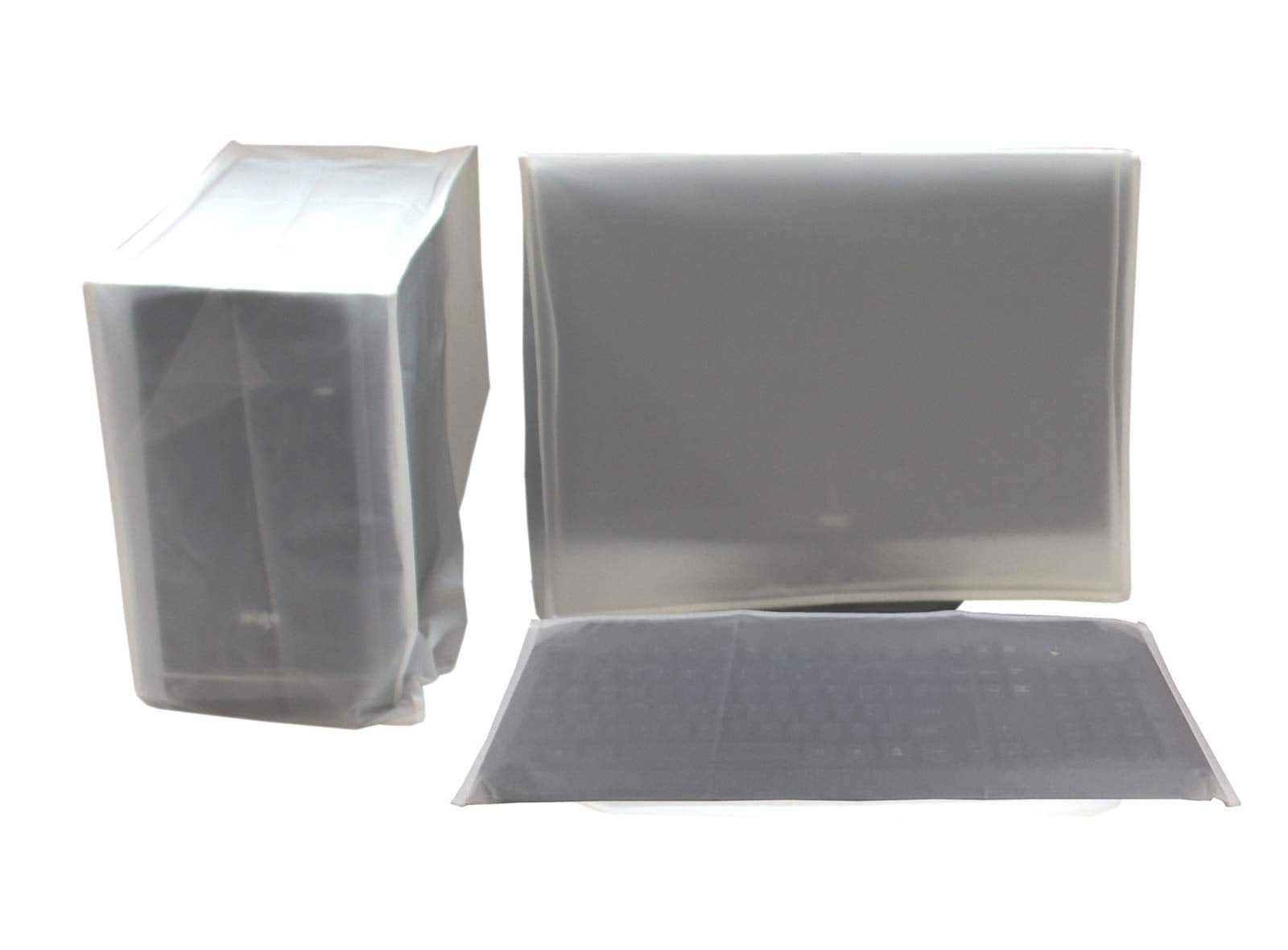 Szbro Computer Dust Cover, Monitor +Keyboard+Cpu Tower Desktop 3 Pieces Set Pc Dust Proof Computer Covers Case (25'' Monitor Set