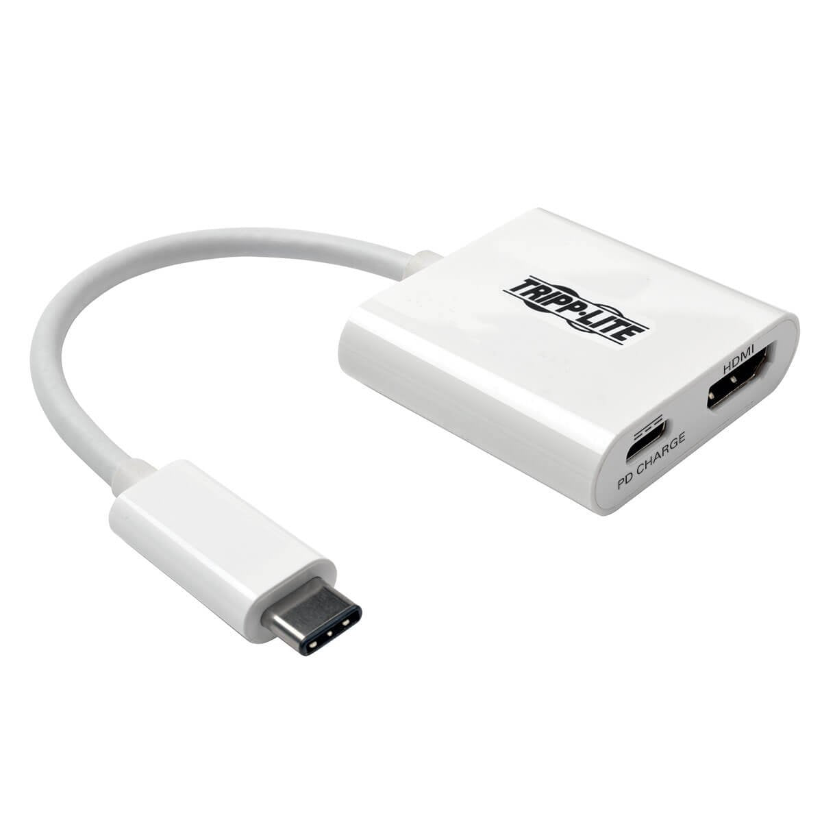 Tripp Lite USB C to HDMI Video Adapter Converter 4Kx2K w/ USB-C PD Charging Port, Thunderbolt 3 Compatible, USB-C, USB Type-C, U