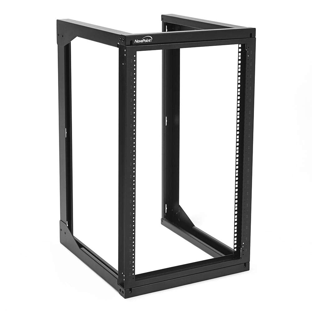 Navepoint 18U Server Rack With Swing Gate   18U Wall Mount Rack For 19 Inch It Equipment Open Frame Rack   Network Rack Wall Mou