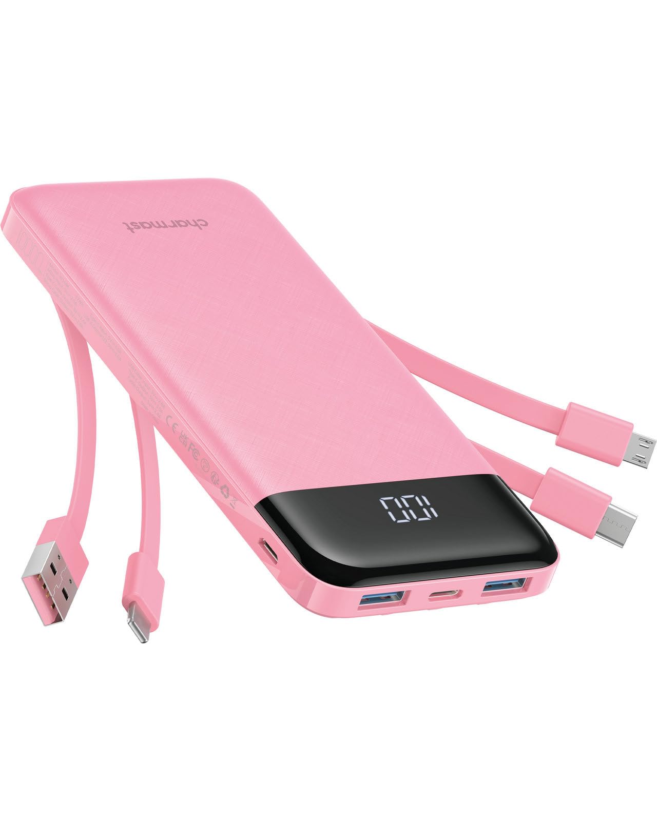 charmast Portable Charger with Builtin Cables X 4, Portable Phone Charger