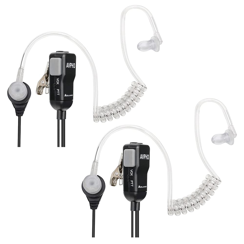 Midland Avph3 Transparent Security Headsets With Ptt/Vox (6 Pack)
