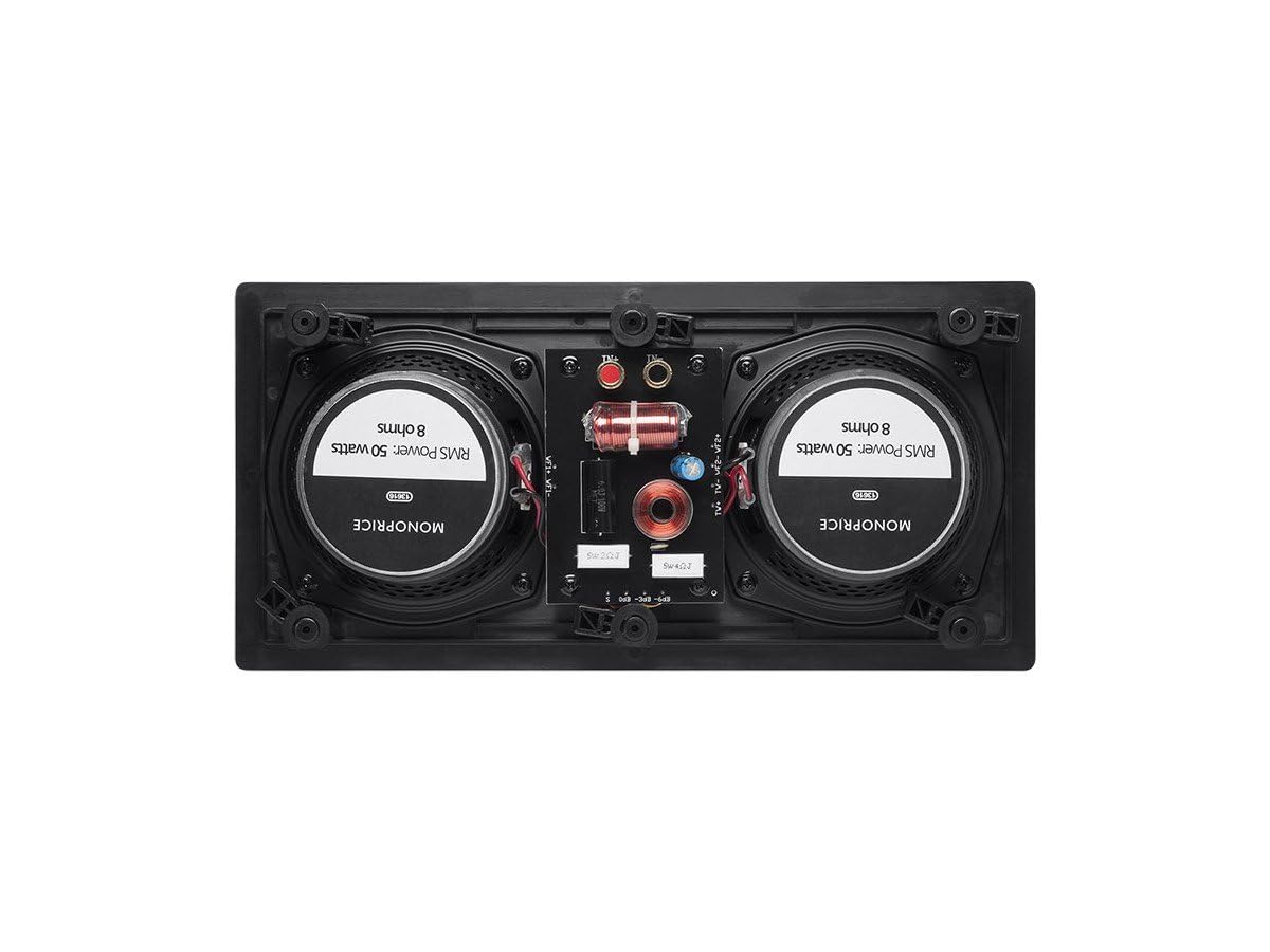 Monoprice 2 Way Carbon Fiber In Wall Center Channel Speaker   Dual 5.25 Inch (Single) Easy Install For Home Theater   Alpha Seri