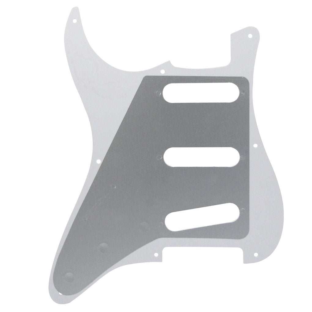 Fleor Sss 8 Hole Strat Guitar Pickguard Backplate Tremolo Cavity Cover With Screw For Vintage Strat Style Guitar Parts, 4Ply Whi