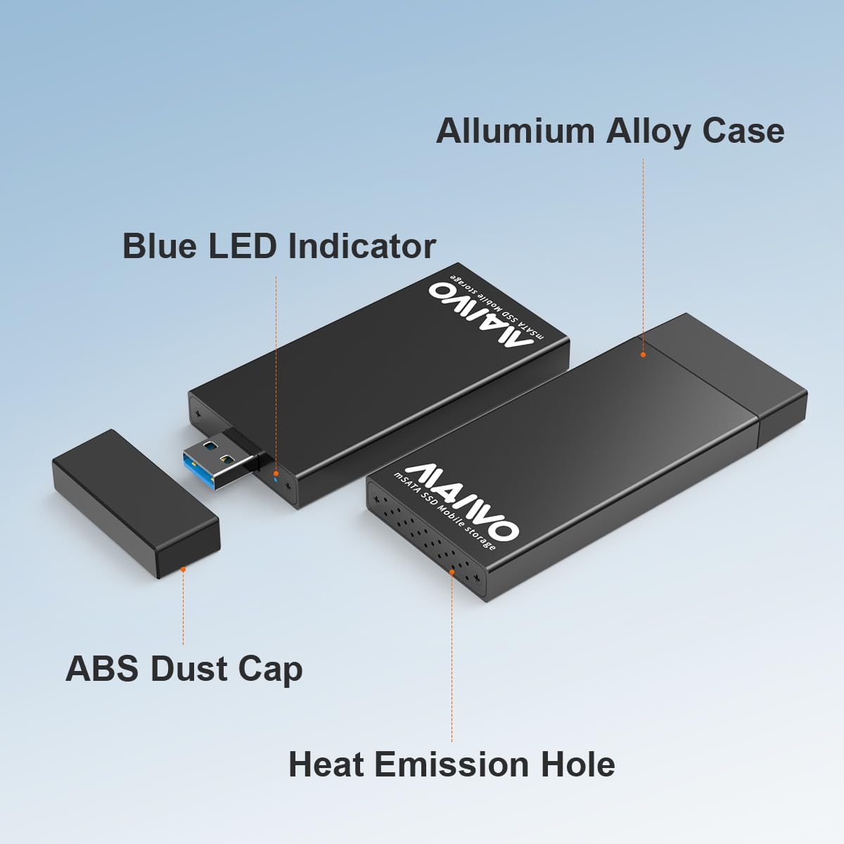 Maiwo Msata Ssd Enclosure, Msata To Usb 3.0 Adapter (No Cable Required) 2Tb Capacity, Msata Hard Drive Reader