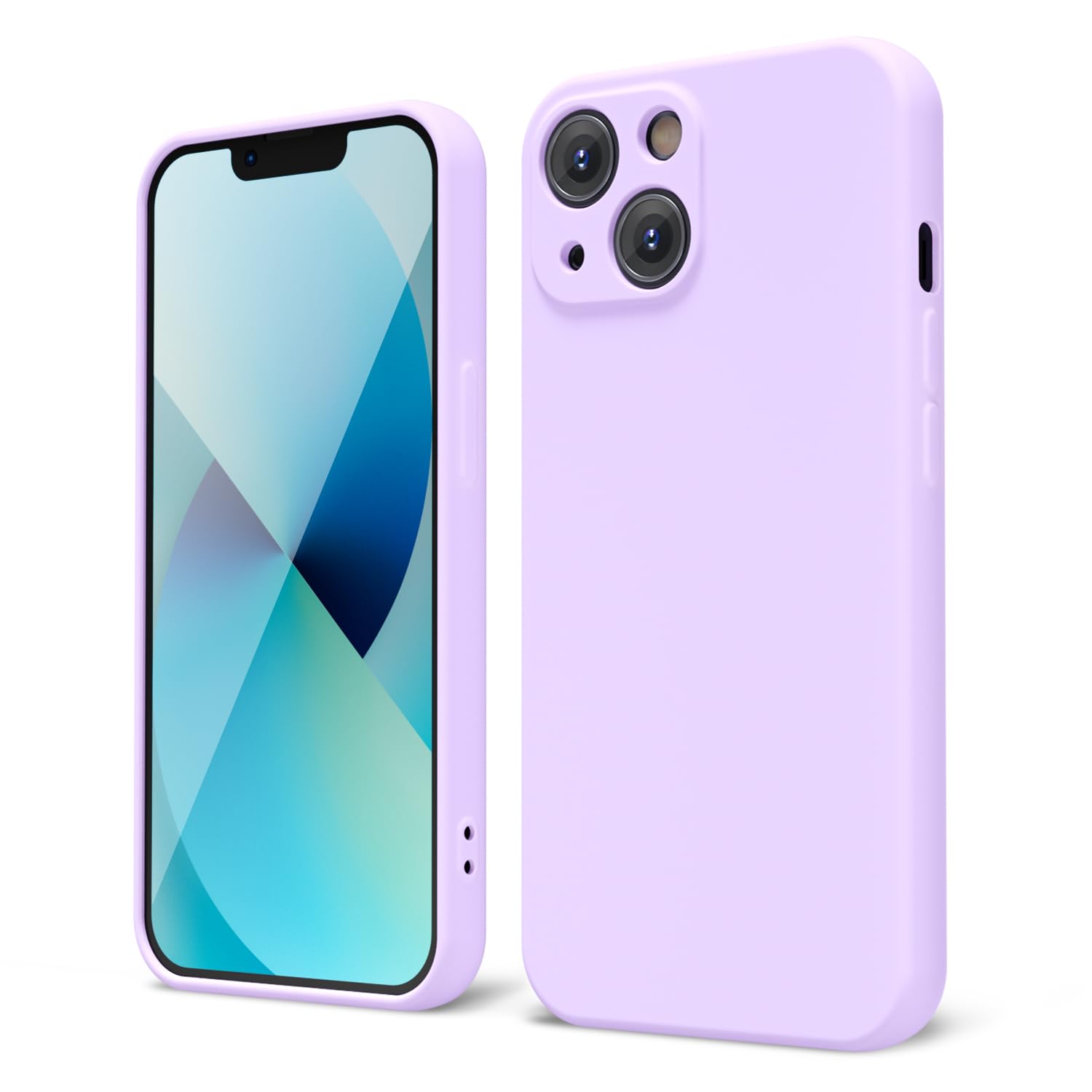Oakxco For Iphone 13 Mini Phone Case Liquid Silicone, Cute Thin Slim Soft Rubber Tpu Plain Smooth Gel Cover For Women Girl Aesth