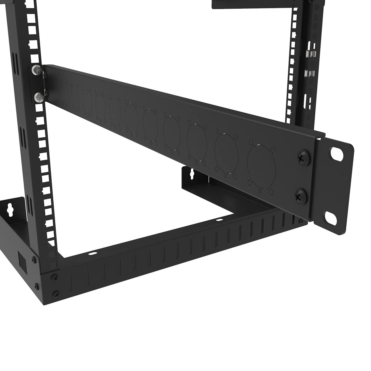 Jingchengmei 12 Port/Way/Hole Hinged Patch Panel   1U 19' Rack Mount D Type Connectors   Audio With Hinged Side (H1U12D, Black)