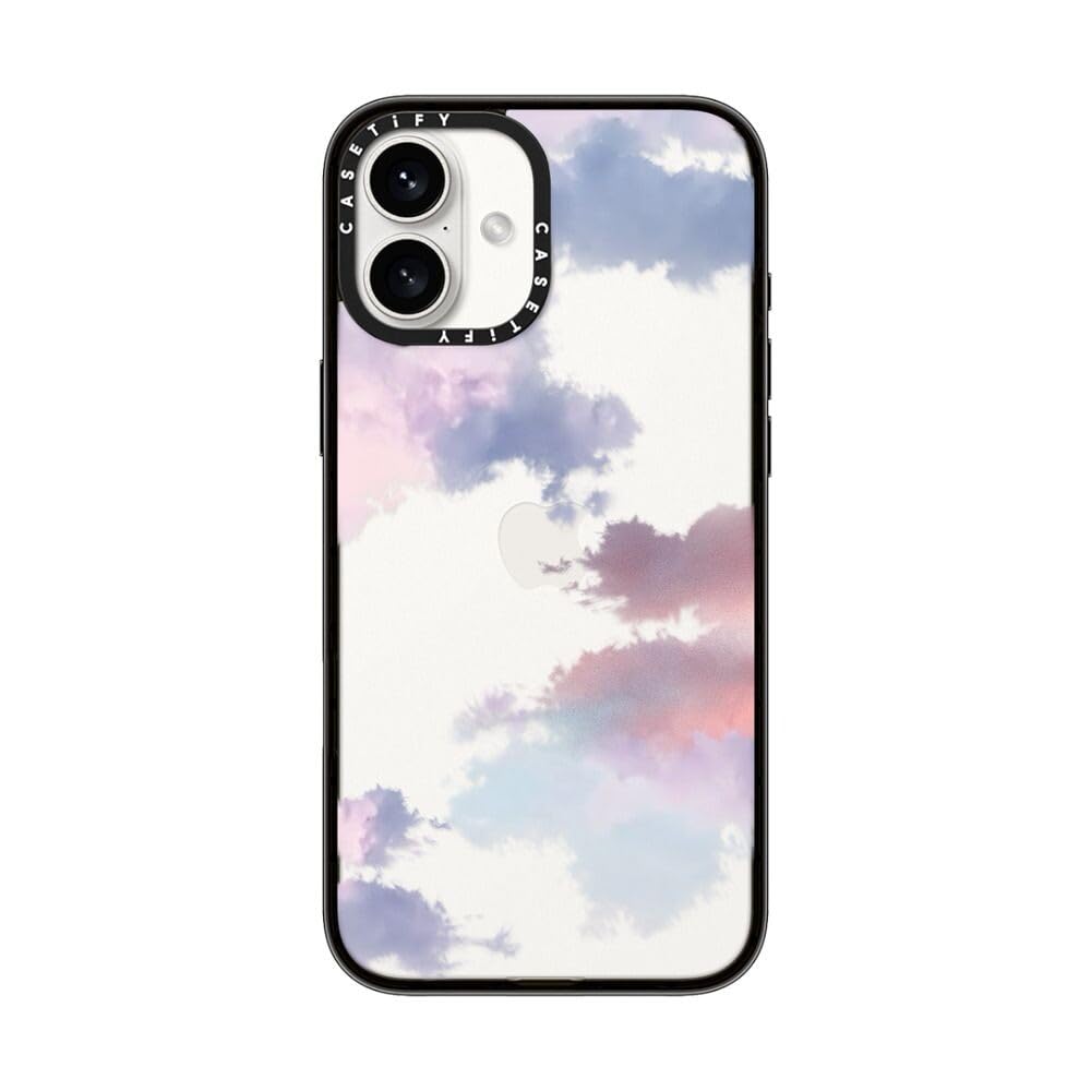 Casetify Compact Case For Iphone 16 Plus [Lightweight / 4 Ft. 2X Military Grade Drop Protection/Slim]   Clouds   Clear Black