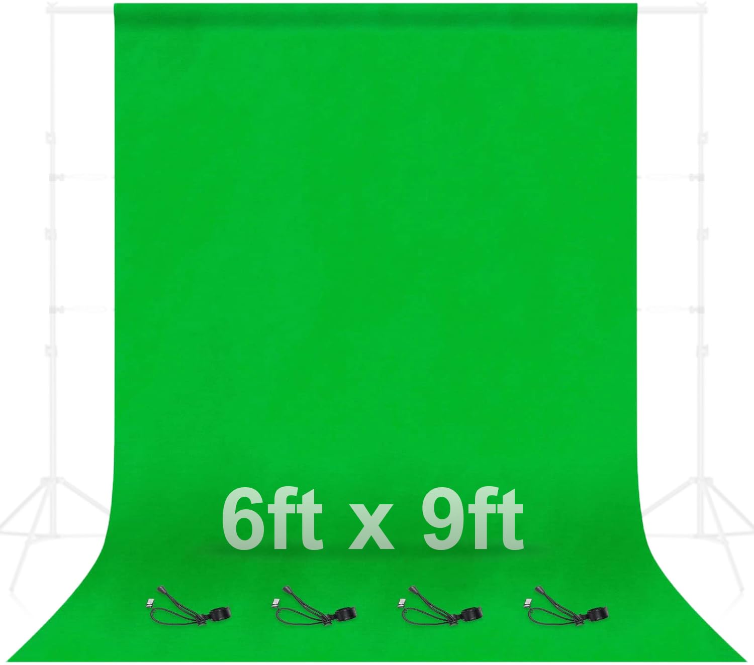 Emart Green Screen Backdrop, 6 X 9 Ft Photography Greenscreen Background For Streaming Zoom, Small Photo Muslin Green Curtain Wi