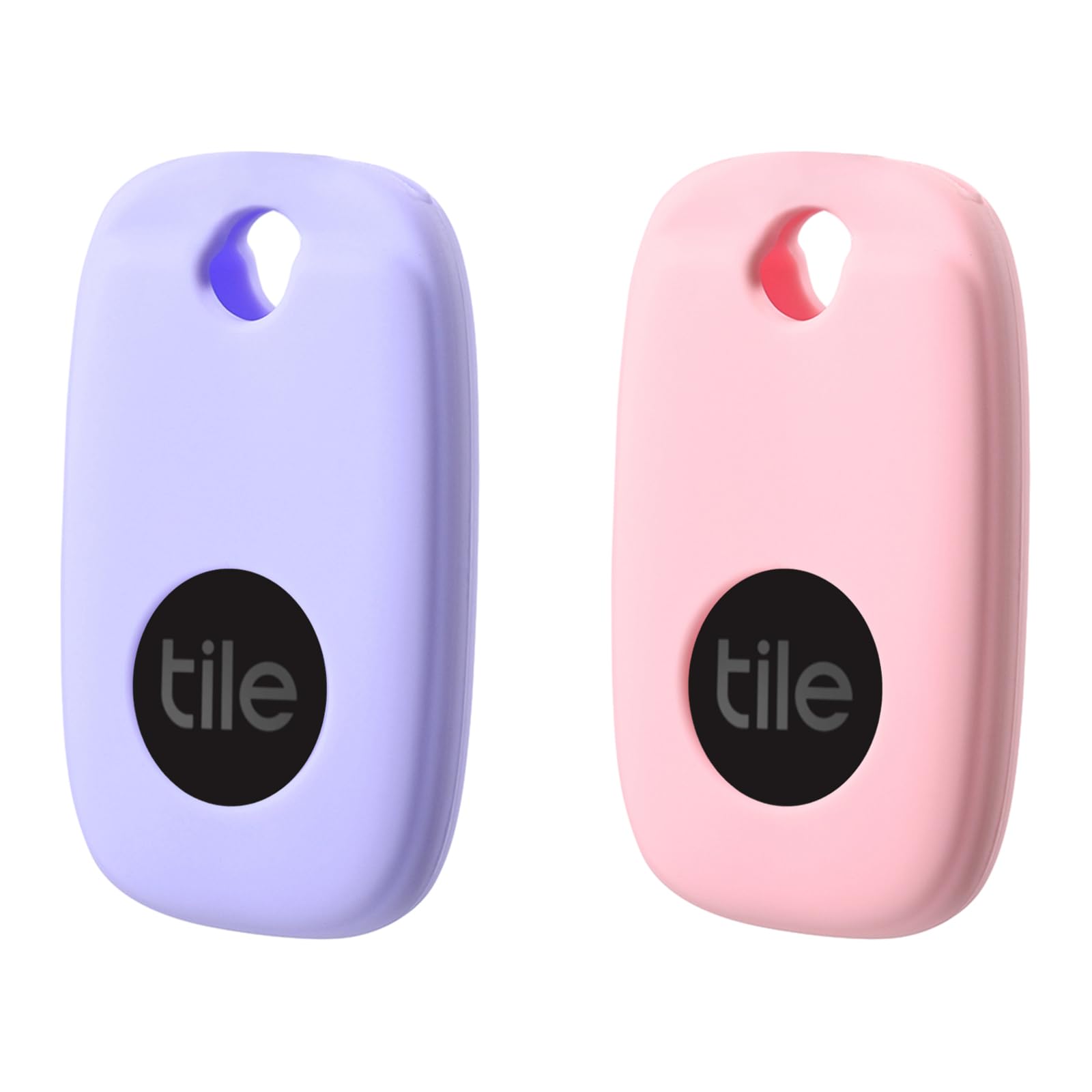 Silicone Case For Tile Pro 2022 With Keychains, 2 Pack Anti Scratch Protective Cover With Carabiner (Pink/Purple)