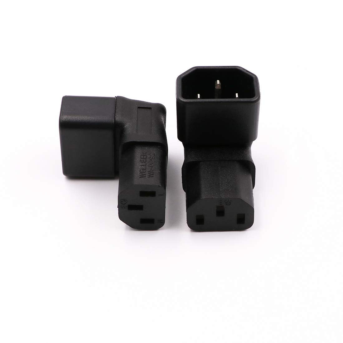 Iec C14 To C13 Power Adapter Pdu Plug/Socket Up 90 Degree For Lcd Wall Mount Tv 2 Pack