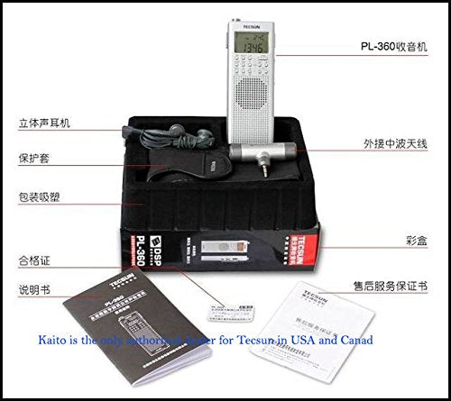 Tecsun Pl 360 Digital Pll Portable Am/Fm Shortwave Radio With Dsp, Black