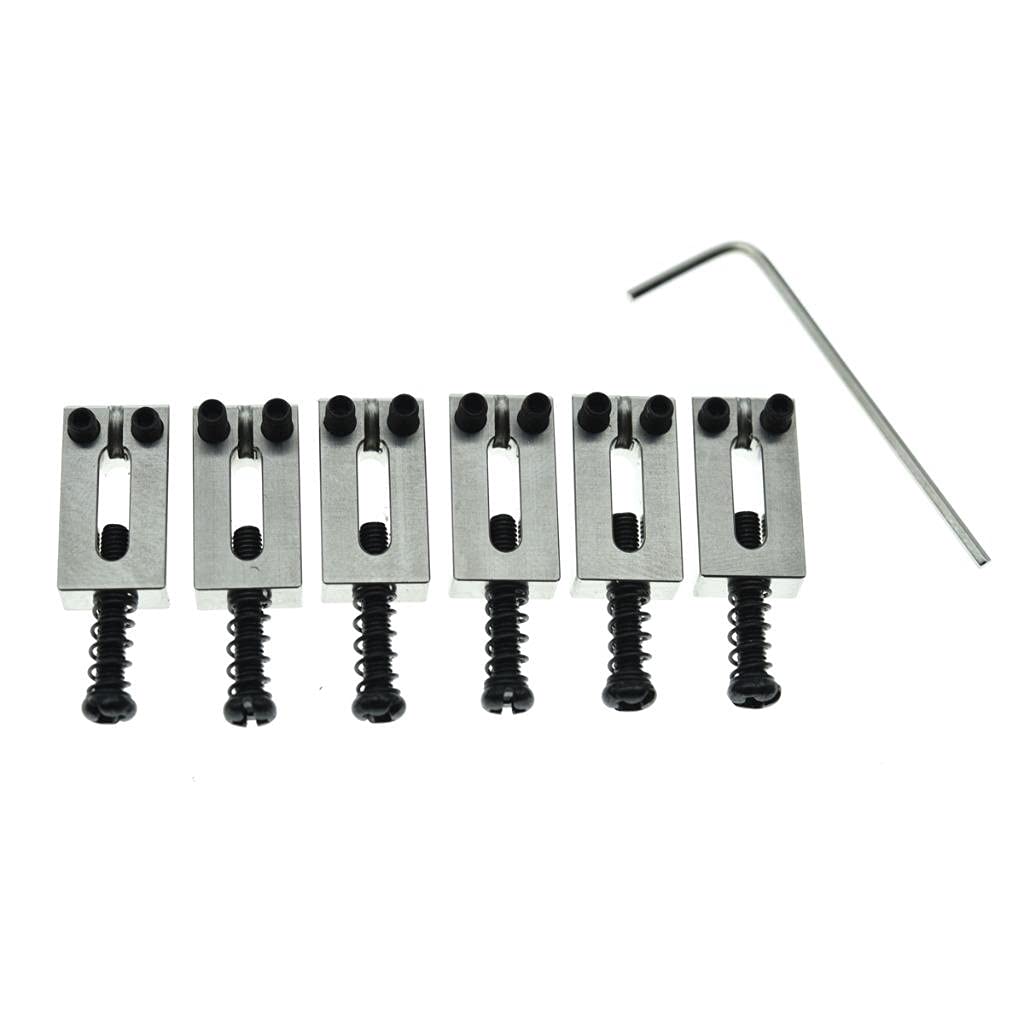 Dopro Upgraded Version Solid Stainless Steel Guitar Bridge Saddles 10.5Mm For Stratocaster Or Telecaster