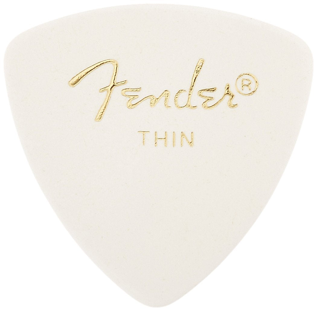 Fender Classic Celluloid Guitar Picks 346 Shape, White, Thin, 72 Pack