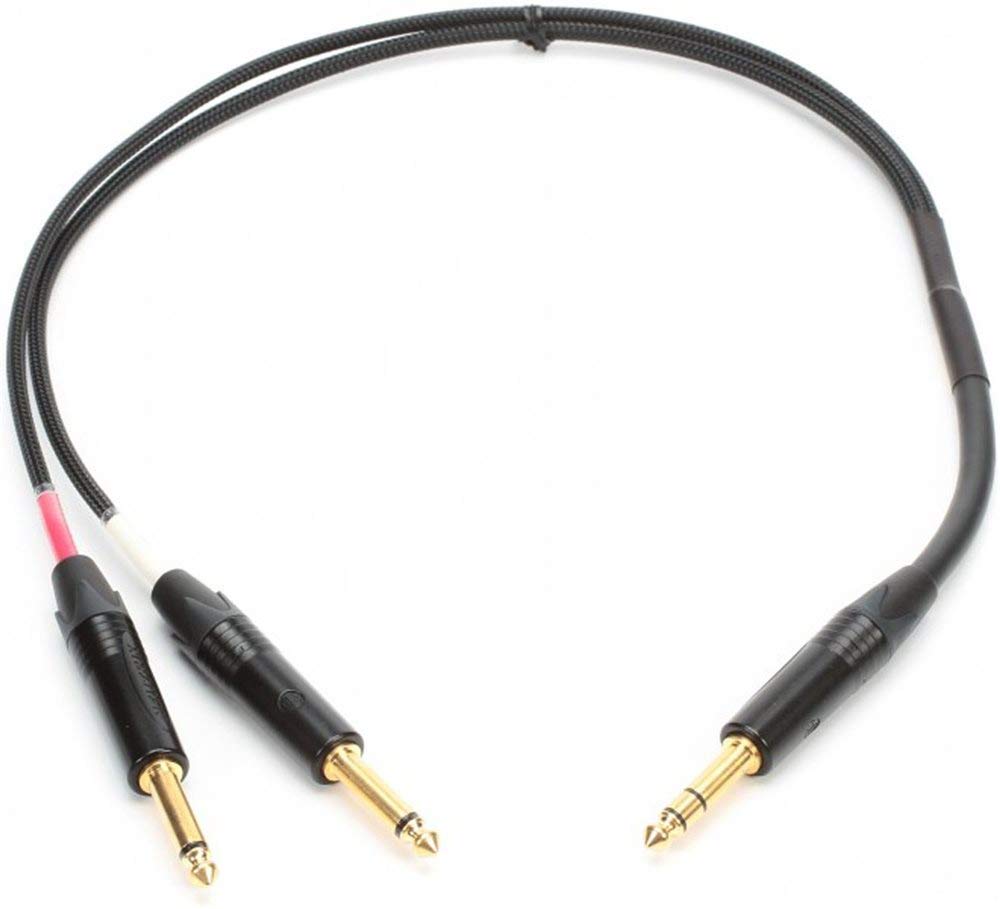 Mogami Gold Insert Ts 12 Insert Cable, 1/4'' Straight Trs Male Plug To Dual 1/4'' Straight Ts Male Plug Send/Receive Connectors,