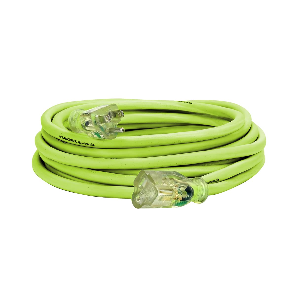 Flexzilla Pro Extension Cord, 14/3 Awg Sjtw, 25 Ft., Lighted Plug, Indoor/Outdoor, Zillagreen   Fz512725