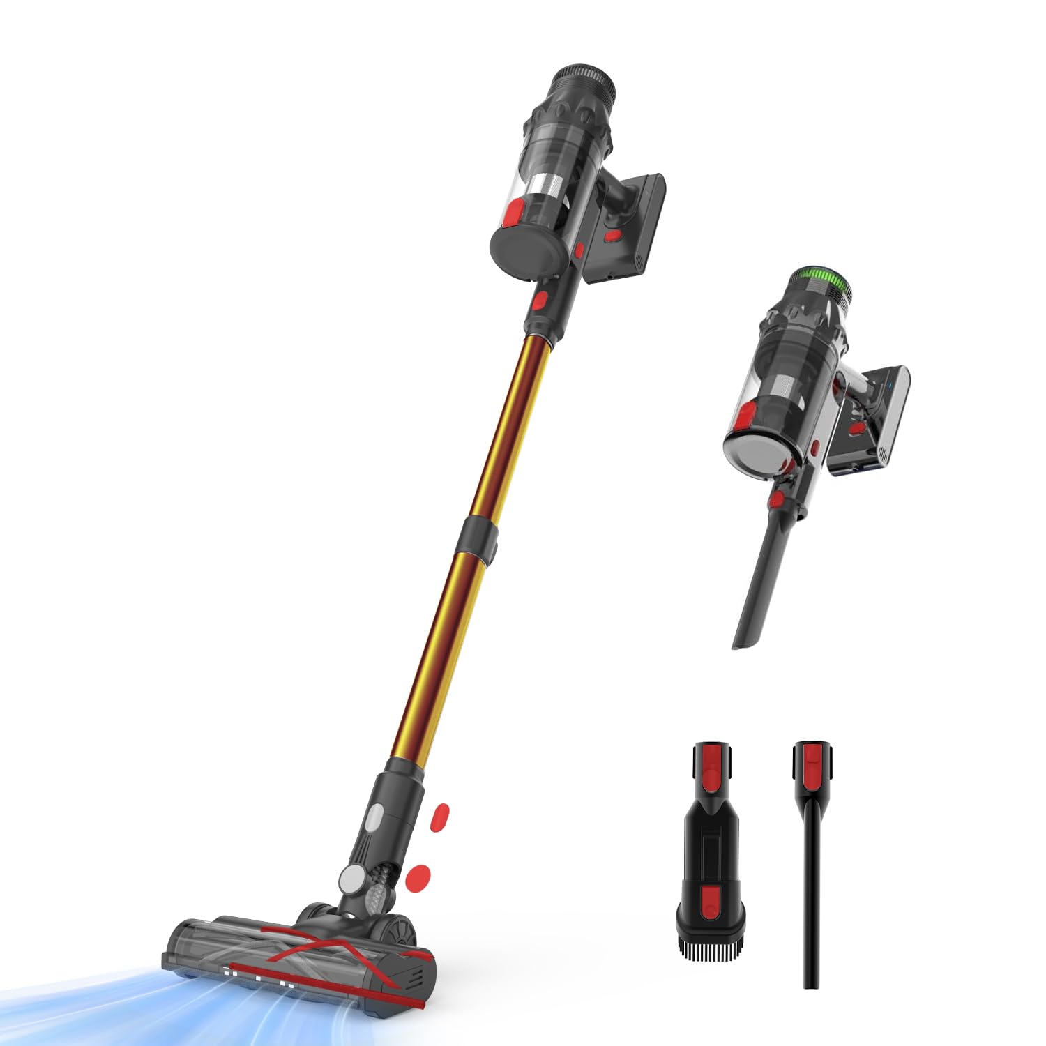 Cordless Vacuum Cleaner, Vacuum Cleaners for Home, 50KPA 500W Stick Handheld Pet Hair Hardwood Floor Vac, High Power Hand Held R