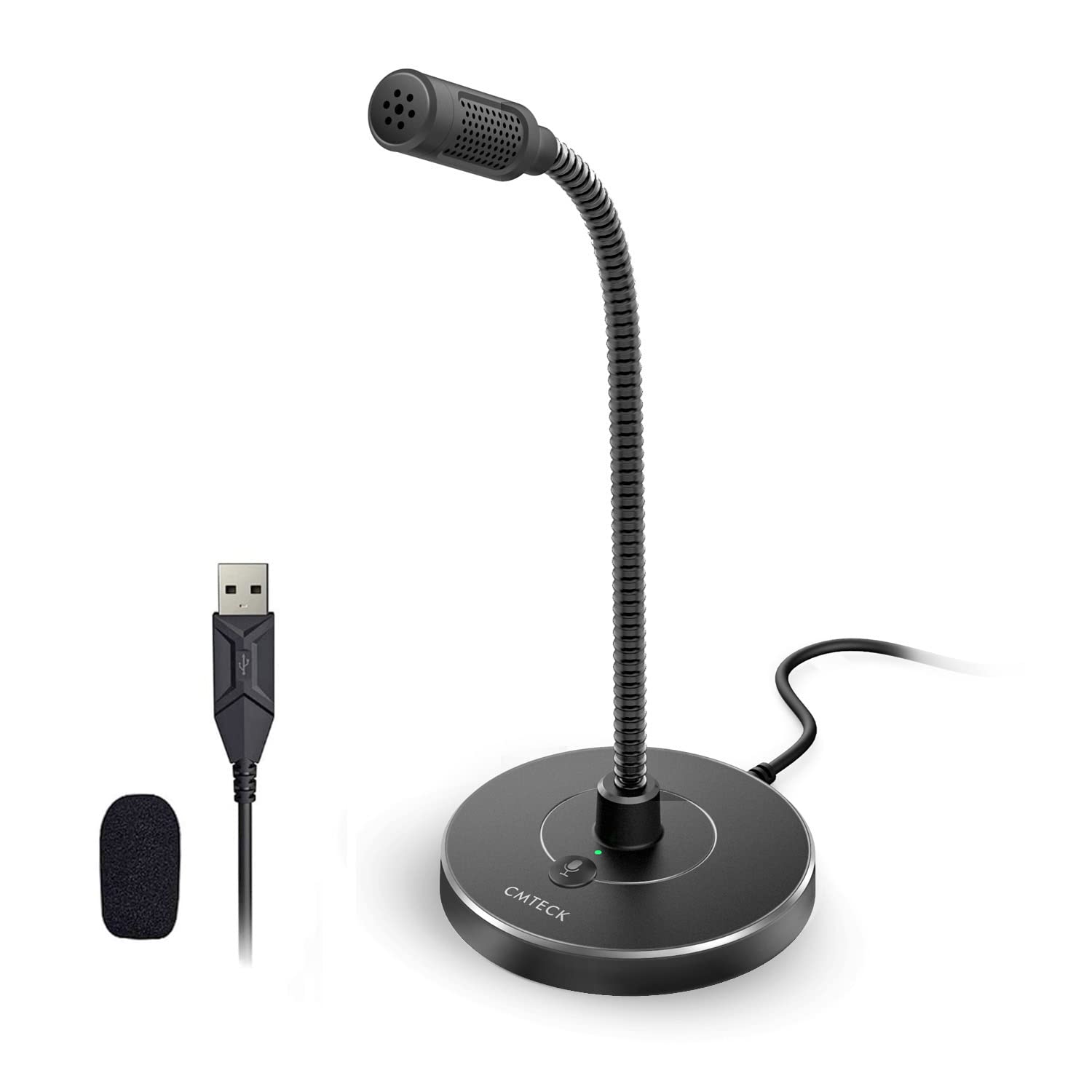 Cmteck Usb Computer Microphone G009, Noise Cancelling Recording Desktop Mic For Pc/Laptop For Online Chatting, Home Studio, Podc