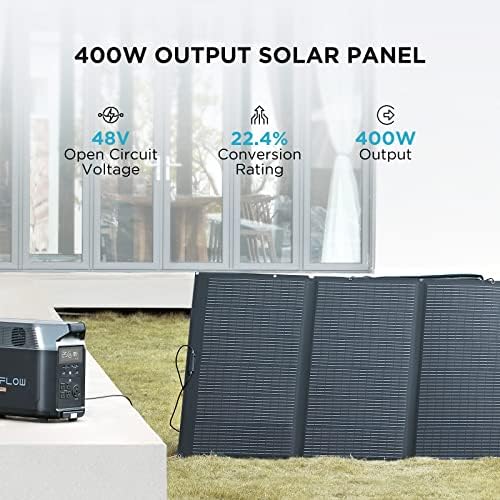 Ef Ecoflow Solar Generator 120V/3.6Kwh Delta Pro With 4X400W Portable Solar Panel, 23% High Efficiency, 5 Ac Outlets, 3600W Port