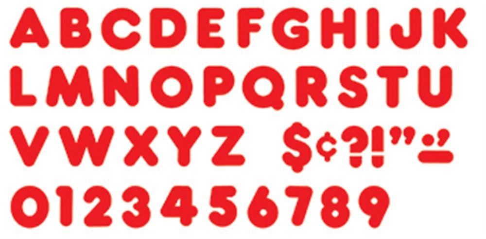 Red 4-inch Casual Uppercase Ready Letters