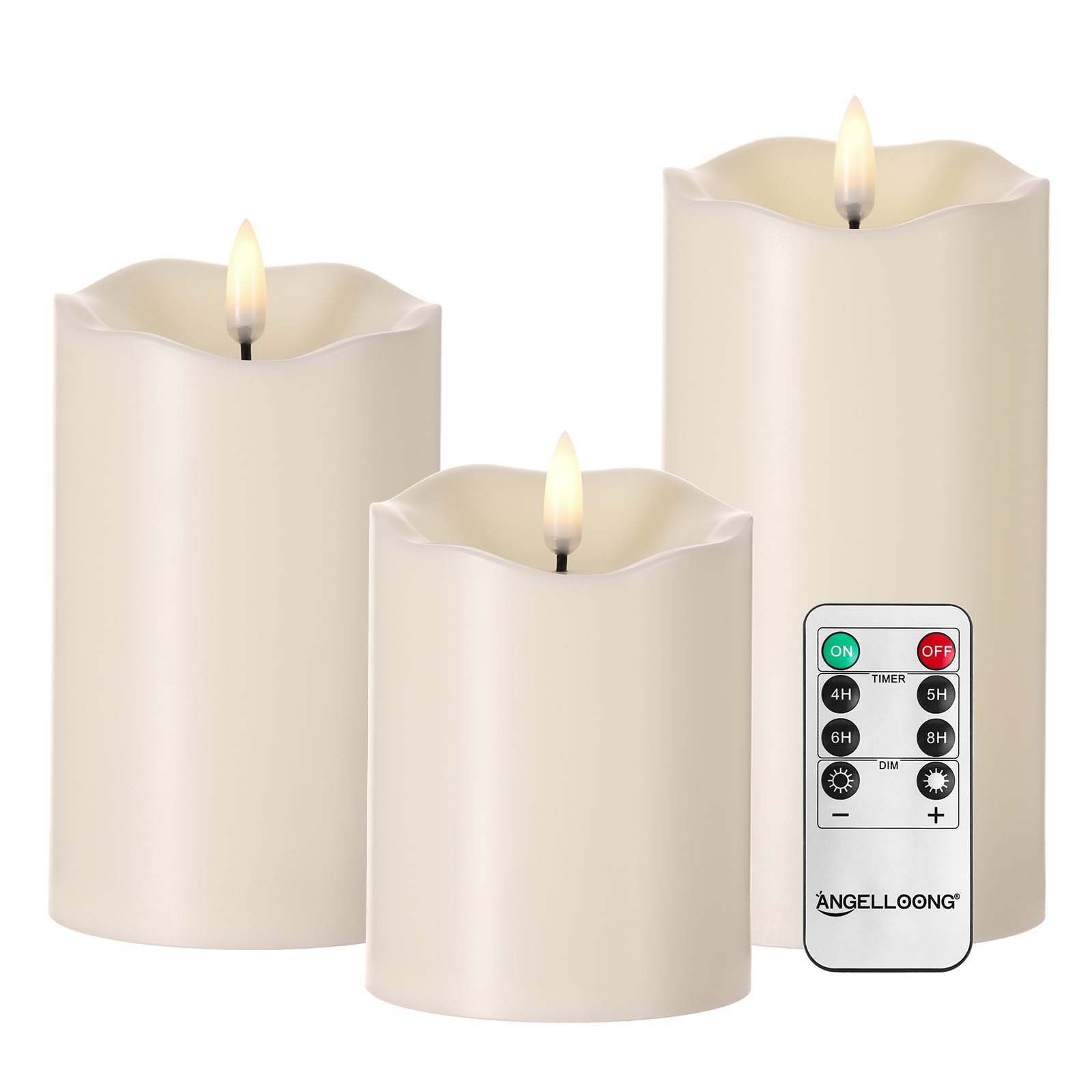 Mingfuxin Flameless Candles, Battery Operated Candles, Led Waterproof Outdoor Indoor Flameless Candle With Remote & Timer For Be