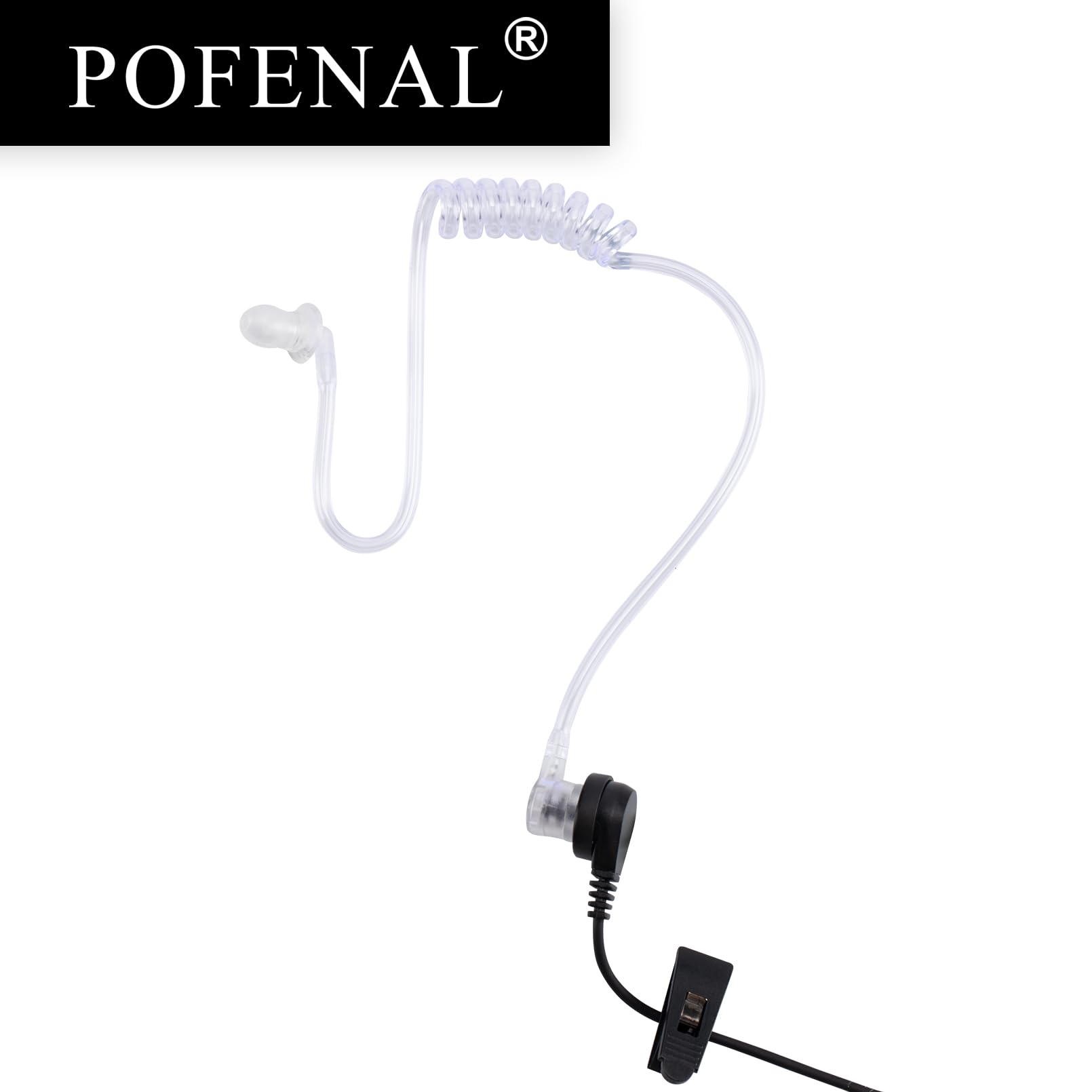 Pofenal Single Wire Walkie Talkie Earpiece Compatible For Midland Gxt Lxt Radio With Ptt Mic Tansparent Air Acoustic Tube Survei