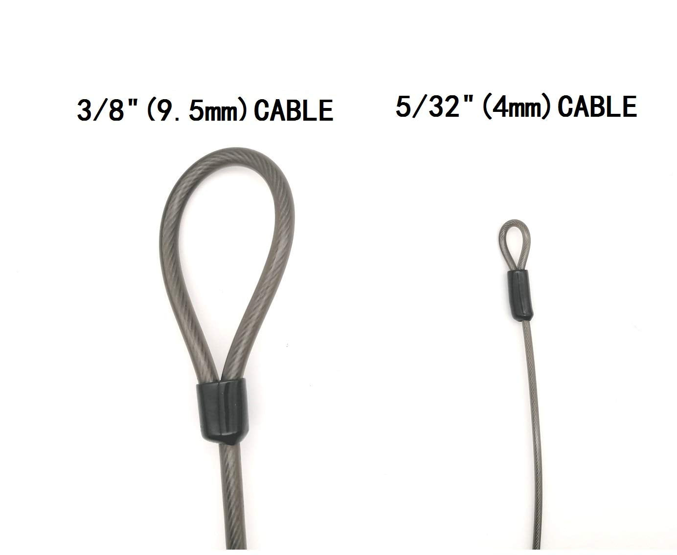 Loradar 4Mm Thick(5/32'') 7Ft Thin Security Braided Coated Steel Cable Anti Lost Steel Cable Luggage Lock Double Loop Steel Cabl