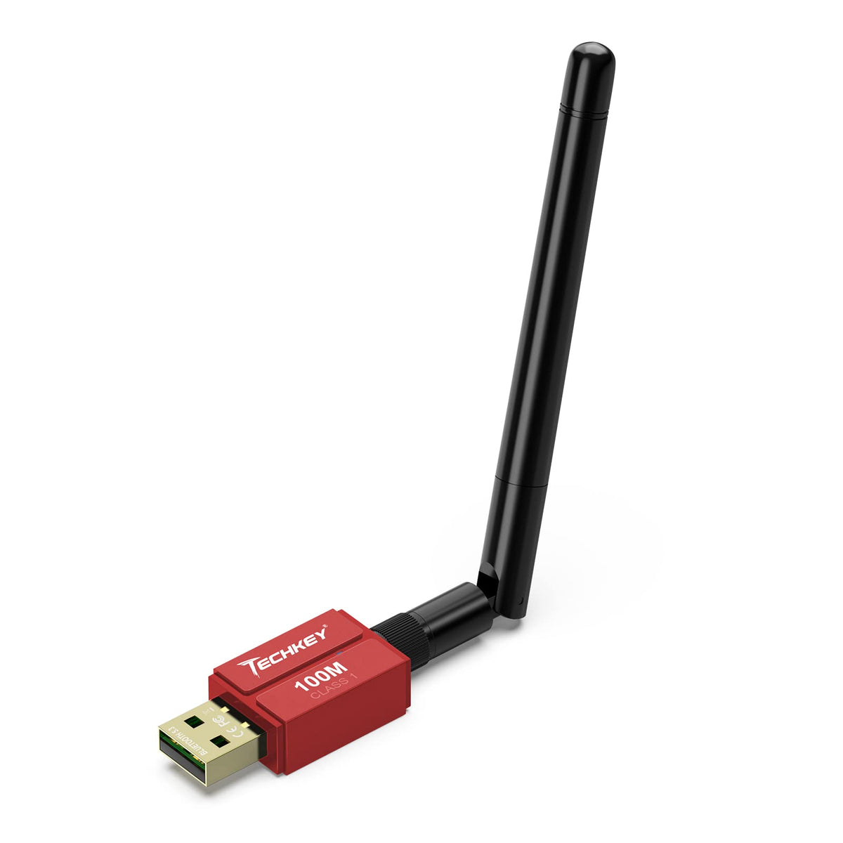 Long Range Bluetooth Adapter For Desktop Pc,Techkey 5.3+Edr V1 Usb Bluetooth Adapter,Class 1 Wireless Bluetooth Dongle Bluetooth