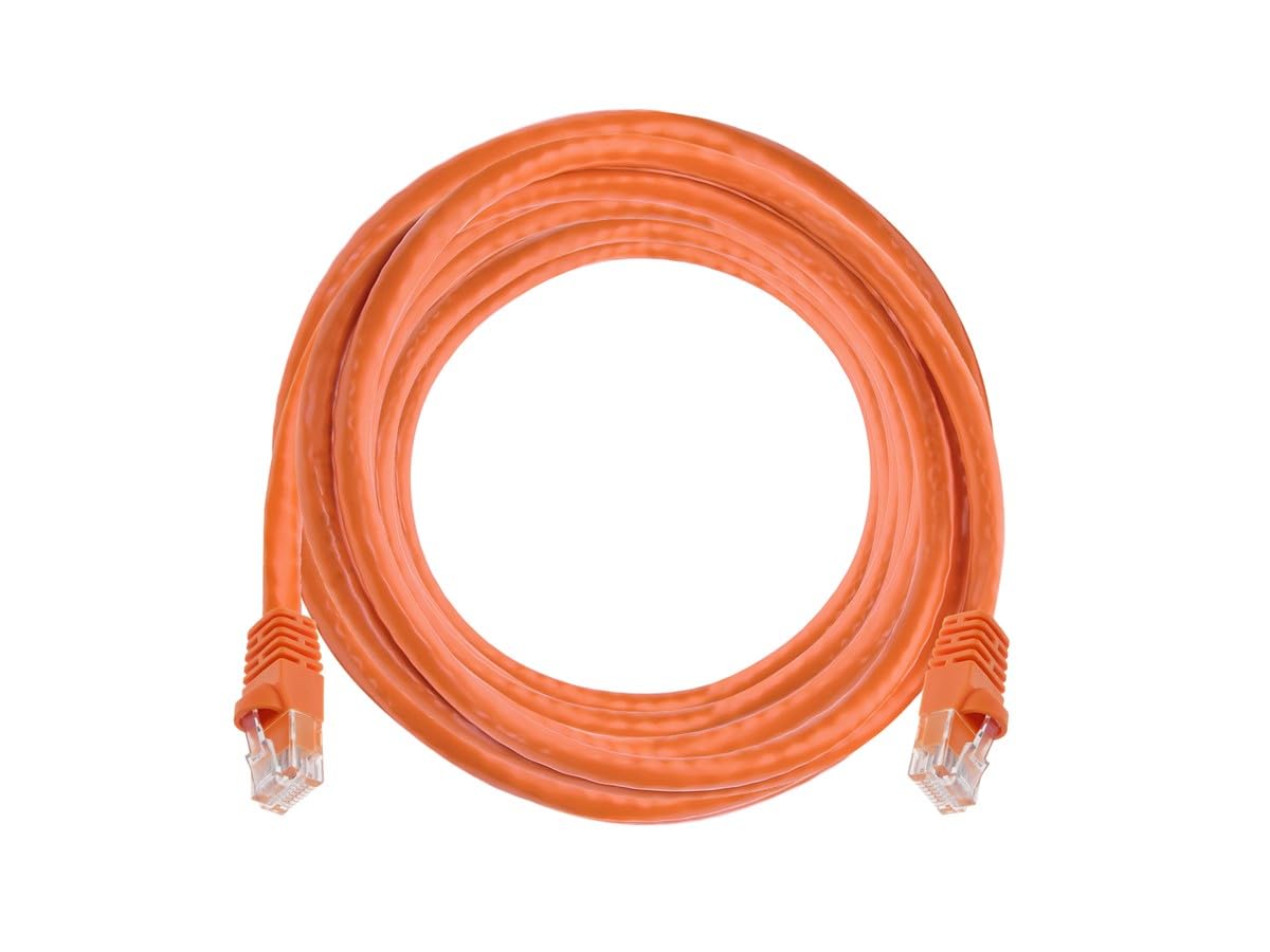 Monoprice Cat6 Ethernet Patch Cable   Snagless Rj45, Pure Bare Copper, 550Mhz, Utp, 24Awg, 14 Feet, Orange   Fullboot Series