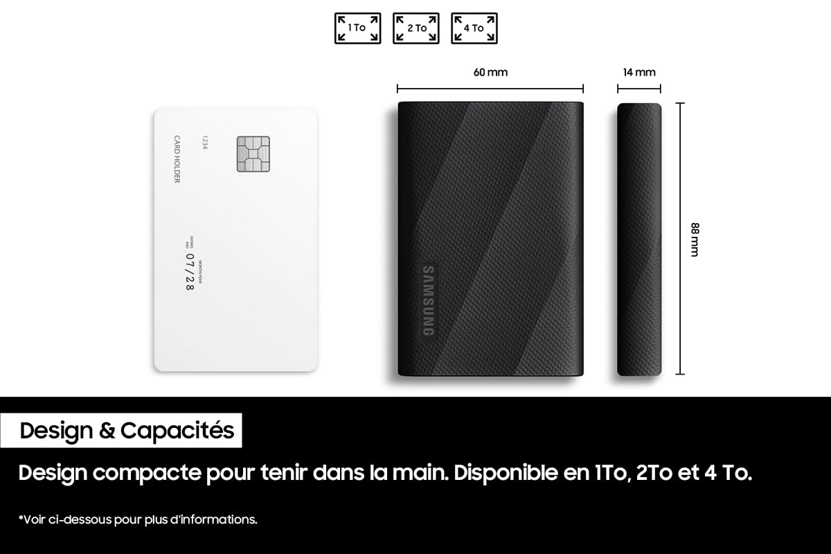 Samsung T9 Portable Ssd 1Tb, Up To 2,000Mb/S, Usb 3.2 Gen 2X2 External Solid State Drive, Up To 3 M Drop Resistant, For Creative