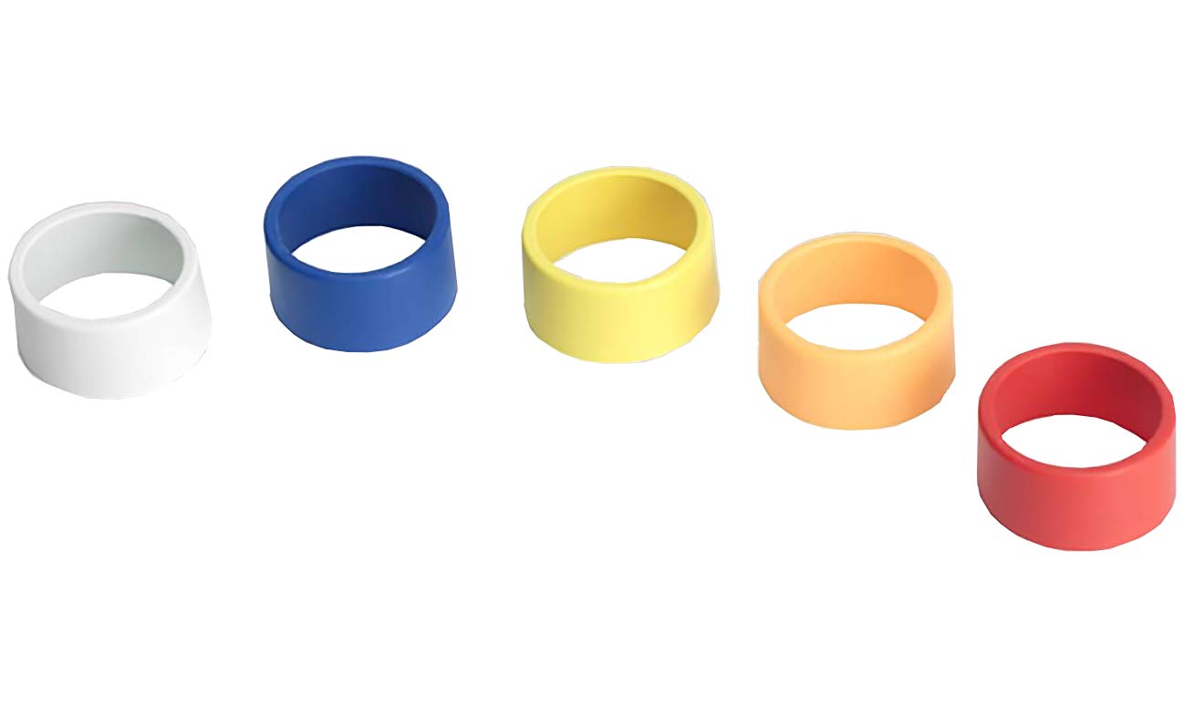 Shure WA615M Colored Handheld Transmitter ID Rings for T, UT, LX, ULX, UC (One Each: Blue, Red, Yellow, White, Orange)