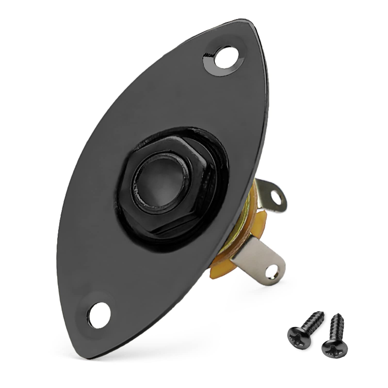 Maxcheer 1/4'' Oval Guitar Jack 6.35Mm Output Input Plug Socket For Mono Electric Guitar (Black)