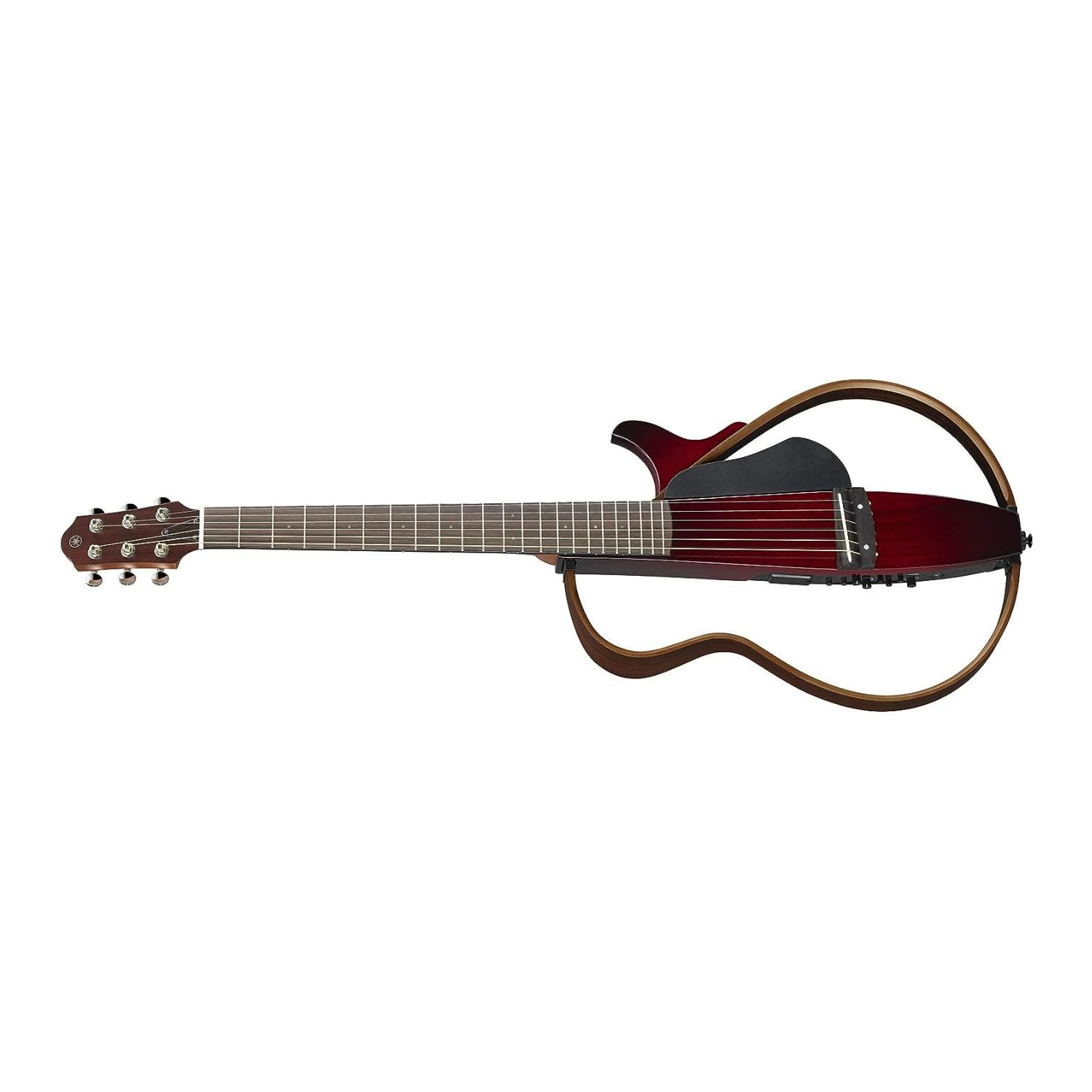 Yamaha Slg200S Crb Steel String Silent Guitar With Hard Gig Bag, Crimson Red Burst