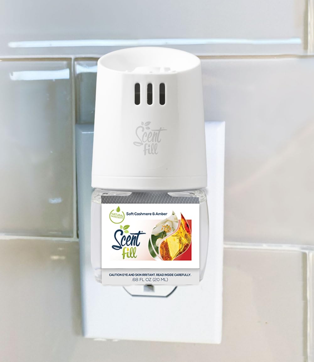 Scent Fill Soft Cashmere & Amber Plug In Air Freshener, 4 Scented Oil Refills