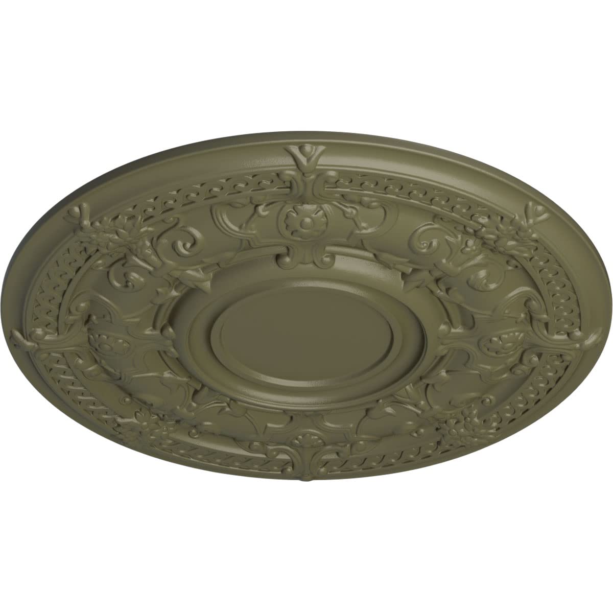 Ekena Millwork Cm33Dassf Dauphine Ceiling Medallion, 33 7/8''Od X 1 3/8''P (Fits Canopies Up To 13 1/4''), Hand Painted Spartan