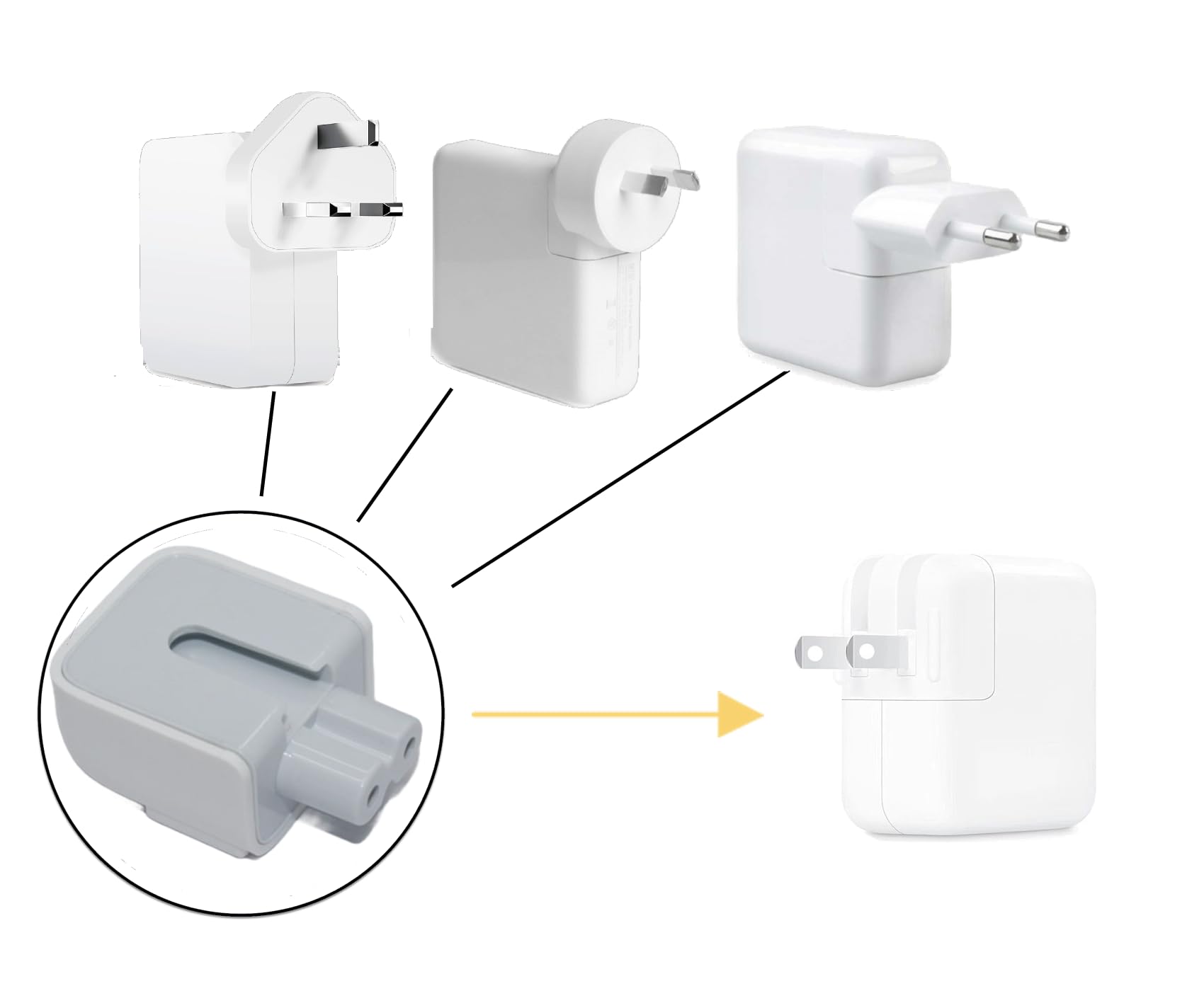 Ac Power Adapter Plug Travel Charger Wall Plug Converter Us Standard Duck Head For Apple Macbook Plug Adapter Iphone Ipad Ipod P