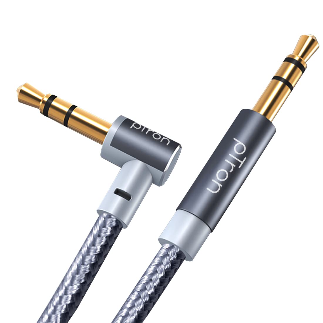 pTron 3.5mm Male to Male Stereo Aux Cable, compatible with Smartphones/Tablets, 90 Degree Goldplated Connectors, Solero A15 Tan