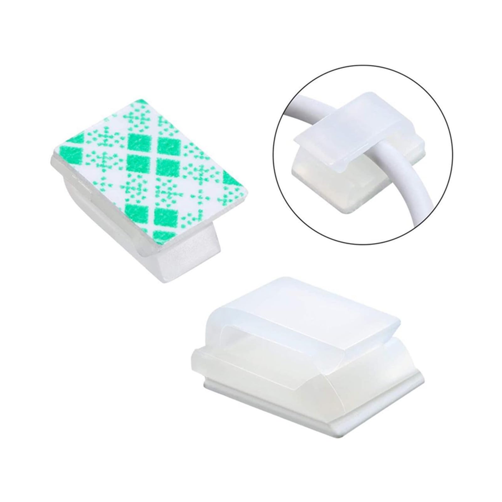 Cable Clips Adhesive Cable Clips Ethernet Cable Clips Wire Holder System 100 Pcs White For Car, Office, Desk Accessories, Home,