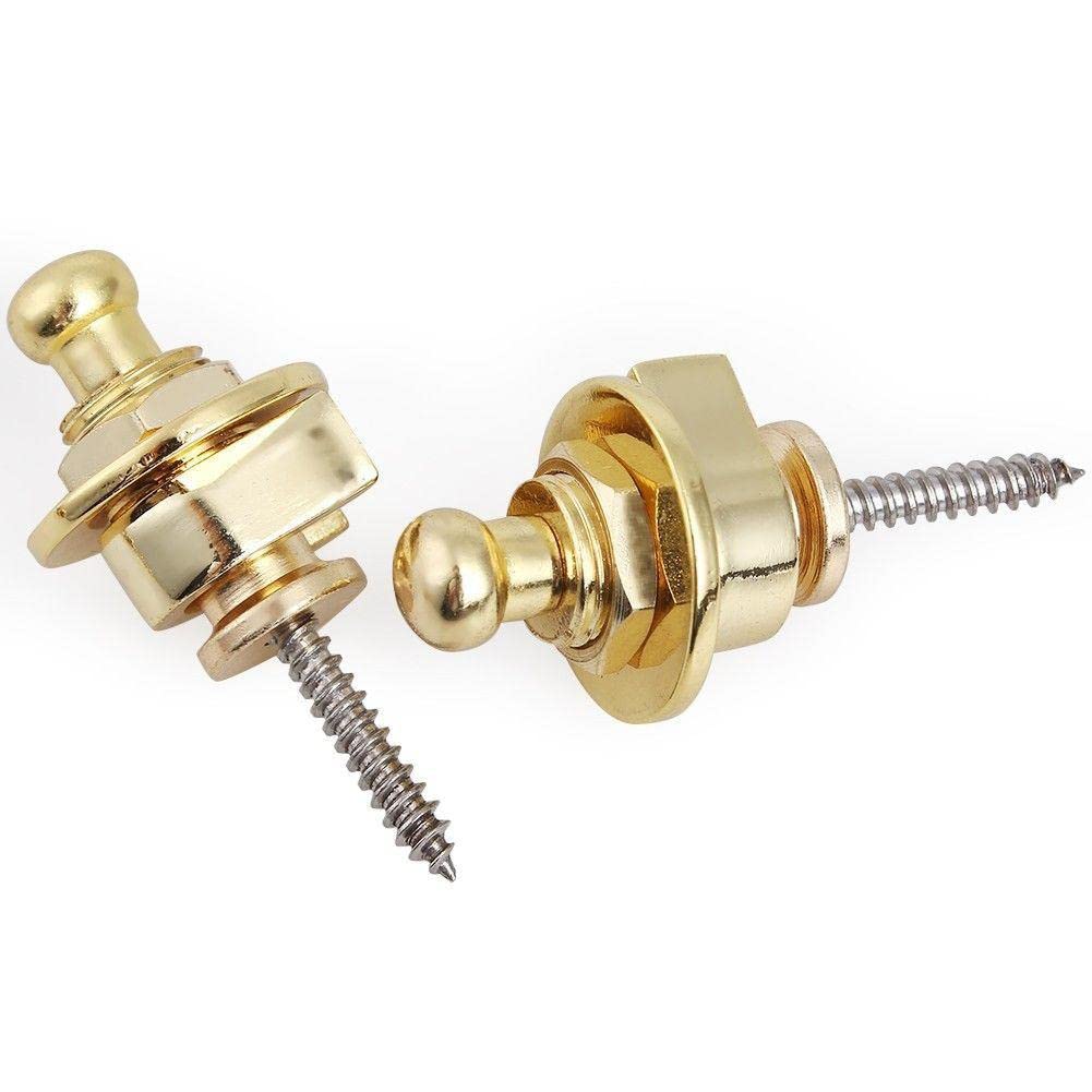 ZOOMELLA 2PCS Skidproof Strap Lock for Electric Guitar Bass Gold| Musical Instruments & Gear|Guitars & Basses|Parts & Accessorie