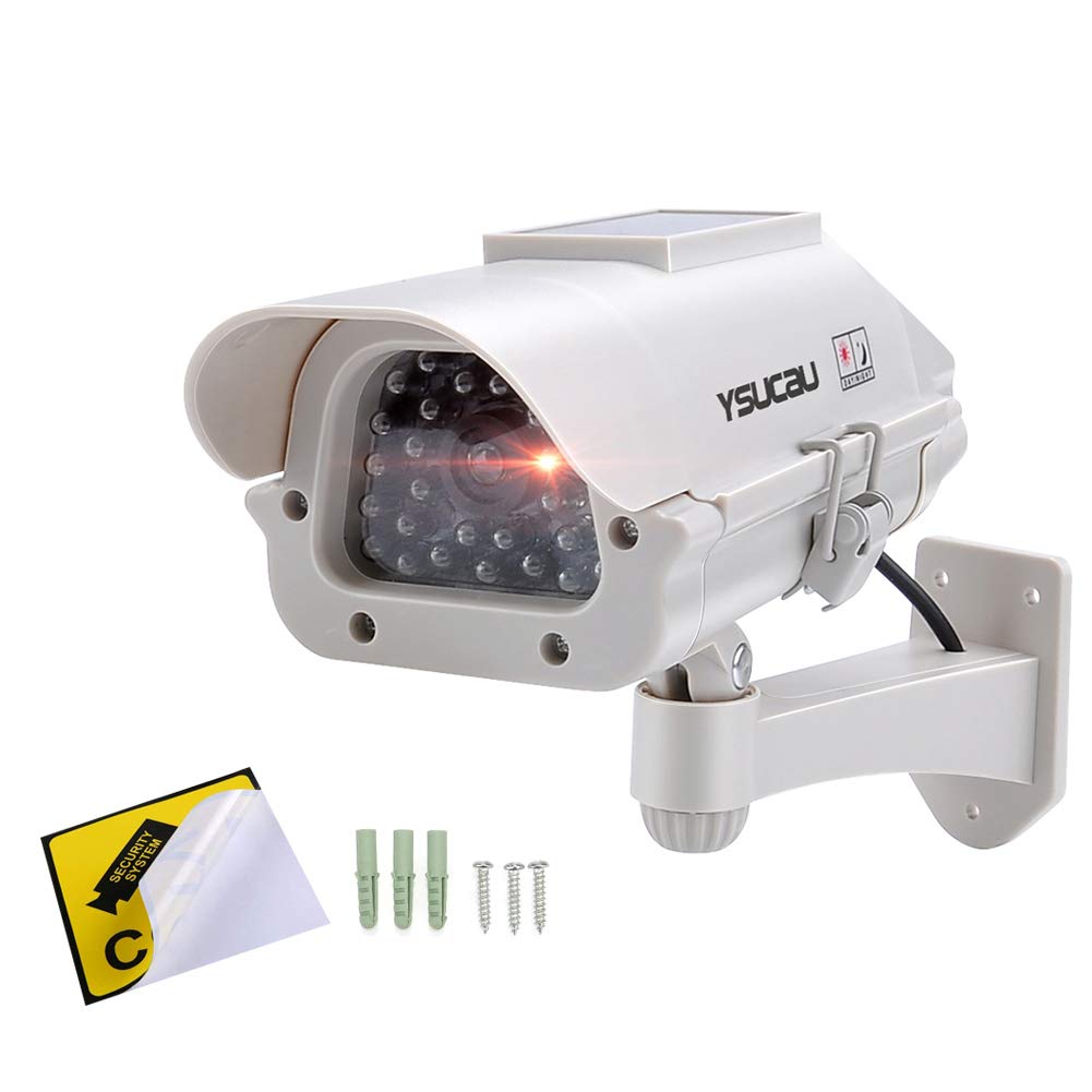 Ysucau Solar Powered Cctv Security Fake Dummy Camera With Flashing Led Outdoor/Indoor Use For Homes & Business