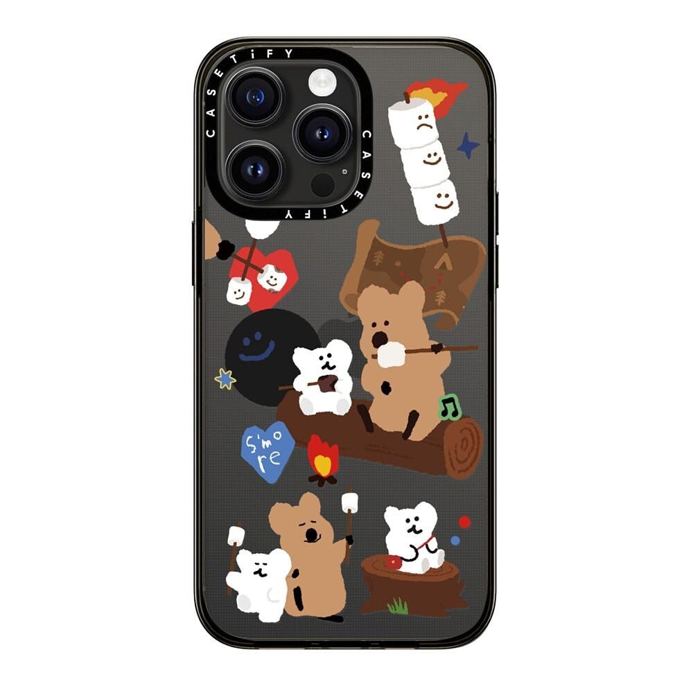 Casetify Compact Iphone 15 Pro Max Case [2X Military Grade Drop Tested / 4Ft Drop Protection]   Cute Prints   S'More !   Clear B