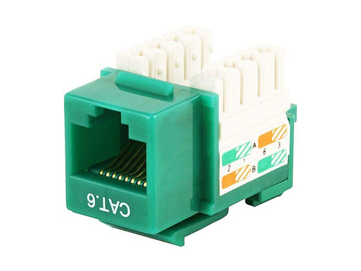 Monoprice Cat6 Punch Down Keystone Jack - Green