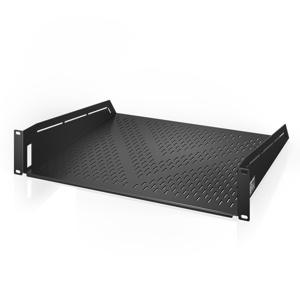 AC Infinity Vented Cantilever 2U Universal Rack Shelf, 16 Deep, for 19    Equipment Racks. Heavy-Duty 2.4mm Cold Rolled Steel, 1