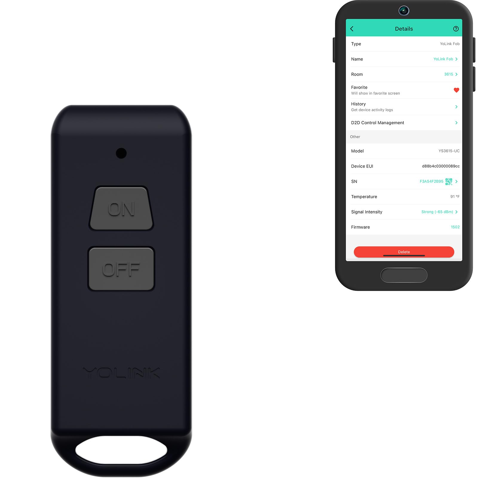 YoLink Mini On/Off Fob, Programmable, Rechargeable Smart Fob, Up to 1/4 Mile Range, Controls Up to 128 YoLink Devices (Plugs, Sw