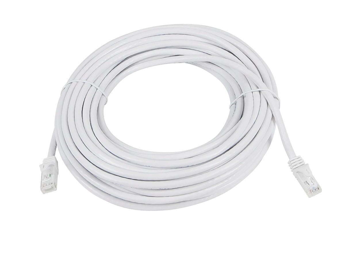 Monoprice Cat6 100Ft White Patch Cable Utp 24Awg 550Mhz Pure Bare Copper Snagless Rj45 Flexboot Series Ethernet Cable