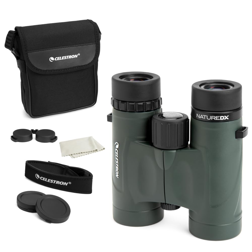 Celestron - Nature DX 8x32 Binoculars - Ideal for Birding and Outdoors - 32mm Objective Lenses - Wide 7.4 Field of View - BaK-4 