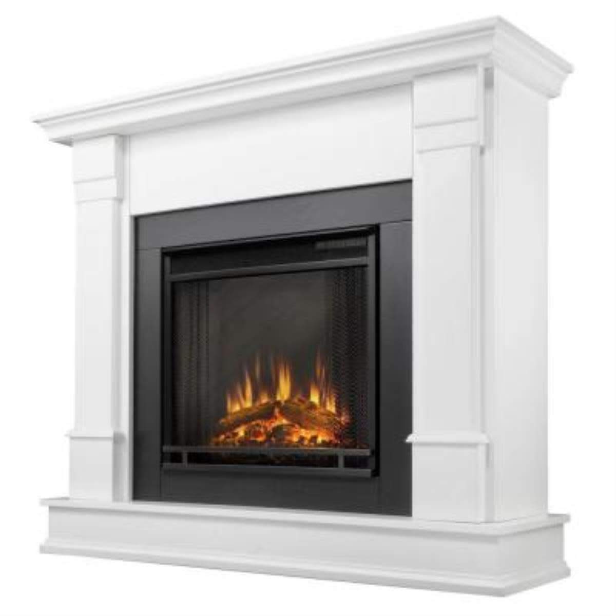 Real Flame G8600E W Silverton Electric Fireplace, Medium, White