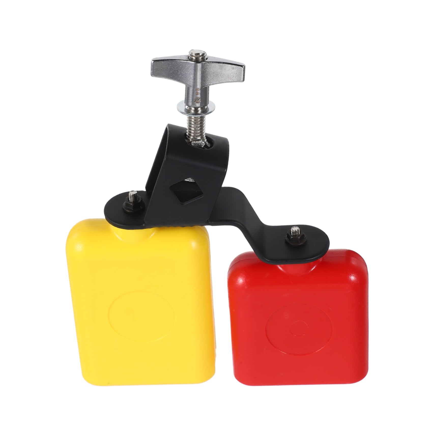 Yardwe Jam Block Dual Mounted Percussion Instrument Set Includes Cowbell and Sambago Bell for Latin Music Lightweight Plastic De