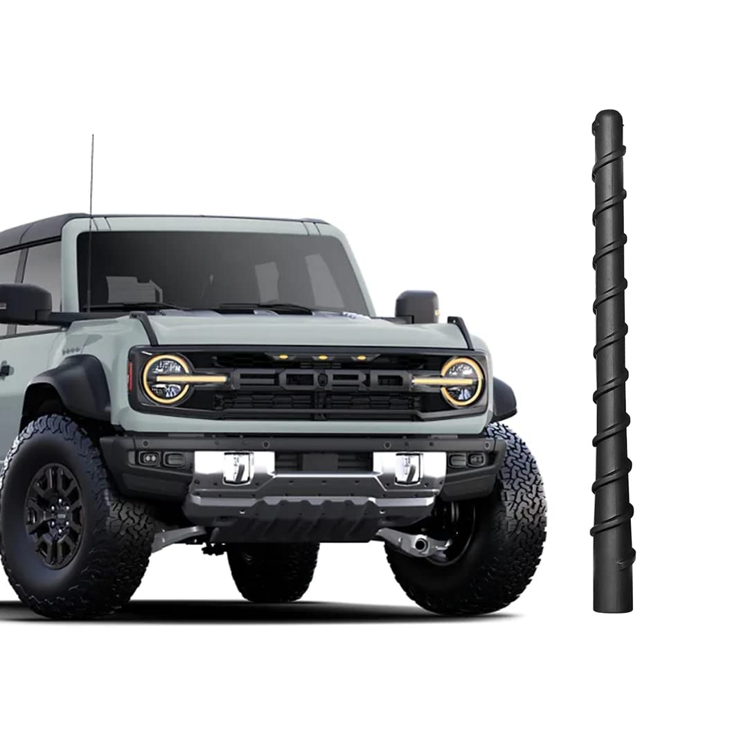7' Bronco Short Antenna, Compatible With Ford Bronco Full Size And Sport All Models 2021 2022 2023 2024 2025, Good Reception, Black, 7 Inch Spiral Am Fm Radio Antenna, For Bronco Accessories 2021 2025